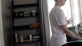 Hung teen in soccer gear fucked by step brother