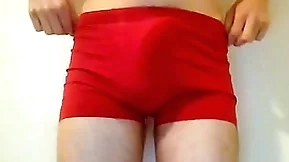 Twink puts undies down and accidentially cums a big load too fast