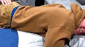 19-year-old straight muscle boy gets his first spanking from a blissful man