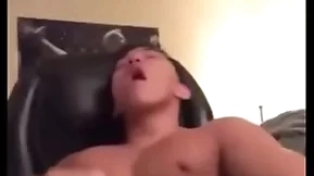 Asian guy moan and cum