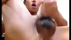 Asian person shows hole and jerks his weasel words