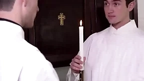 Twink catholic altar boy mason anderson fucked by father fiore during training