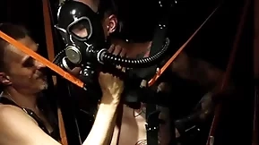 Nicky anal plug gas mask play