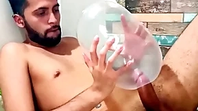 Fucking an inflated condom until i cum lining it. i fuck it so deep it explodes. wonder how would it feel inside your ass
