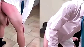 A masculine straight boy is spanked hard in a suit and tie
