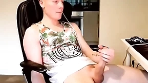 Unassisted male eye rolling full body orgasm