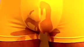 Newcommer king pees yoke times while jerking off solo