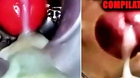 Close-up fuck and cum inside! big gay compilation / fleshlight cum