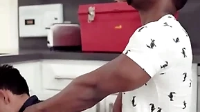 Pounding the sexy handyman with curly hair