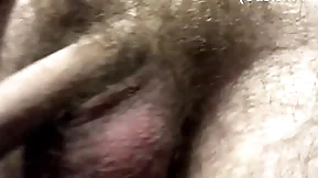 Hairy boy playing with big cock with reference to front of roommate!