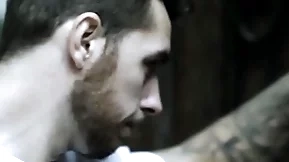 Dominant top tattooed stud bareback bangs bottom bf