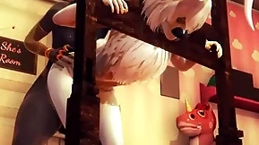 Furry yaoi femboy - anubis the dogboy and a bunnyboy hard with bdsm - sissy crossdress japanese asian manga anime film  game porn gay