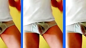 Alejandro mistral maduro bailando dotado ropa interior blanca