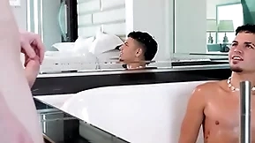 Showerbait horny tight booty latin chap fucked by thick cock