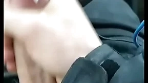 Moaning car cumshot