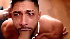 Leandro rough fucks mike bebecito's throat and ass
