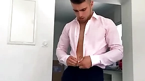 Euro stud (thony) grey delivers a big load after lots of edging with an increment of covers his abs with cum - sean cody
