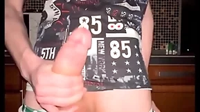 Twink pulls off his be dying for and jerks off his huge 23 cm blarney