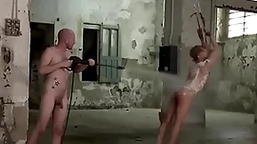 Young guy is bound and tormented in b. gay threesome