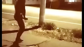 Naked in public, jerking off on a public street. getting caught fucking fab perv surrounding