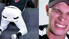 Honourable u.s. marine spanked in a baseball uniform