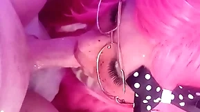 Cumming twice! femboy sucks and swallows 2 fat loads.