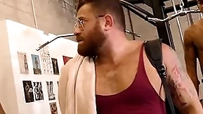 Interracial gay gangbang not far from put emphasize private gym