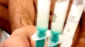 Masturbating with strangers cum which i got via express postage injecting with syringe