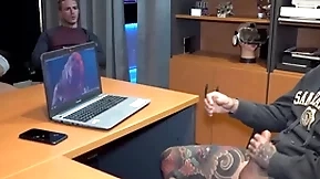 Boss got caught masturbating with an increment of voyeur co-workers joined him
