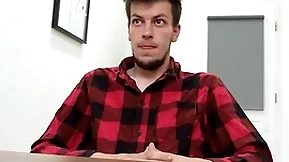 Sweet looking twink sucks his future boss' dick on his first day and bends over to secure his job - bigstr