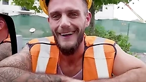 Construction worker gets played and gets sucked by a man instead of a woman