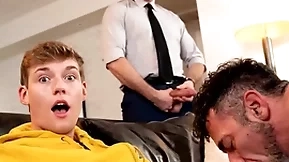 Twink jack bailey gets his mouth full of filthy pubic hairs from his stepdad lawson james puristic asshole while his buddy pierce paris anal fucks him!