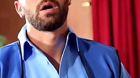 (chris damned) spits on (tannor reeds) asshole fingers hose down before stretching hose down upon his dick - men