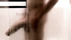 14 wiggle and thick cock shower and jerk off