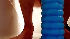 Twink takes massive toy involving his ass