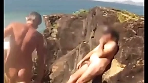 Nudist shore he touches me